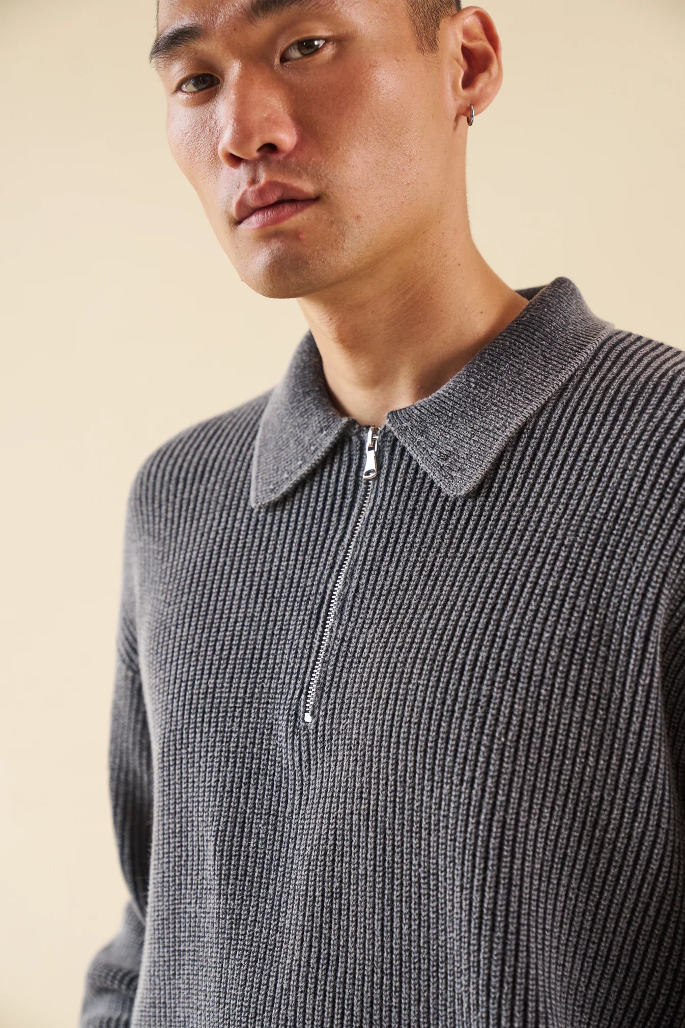 HALF ZIP KNIT PULLOVER