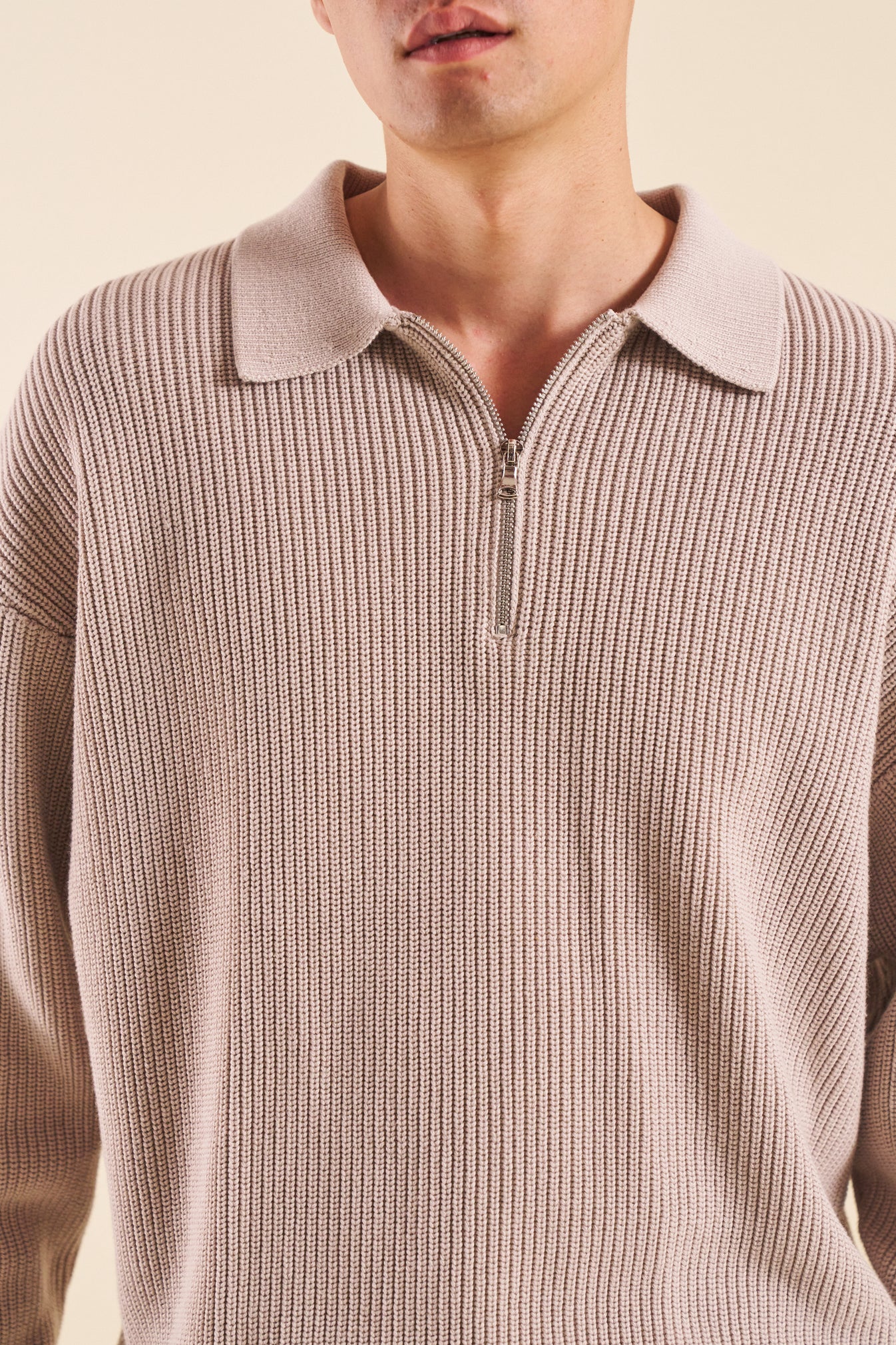 HALF ZIP KNIT PULLOVER