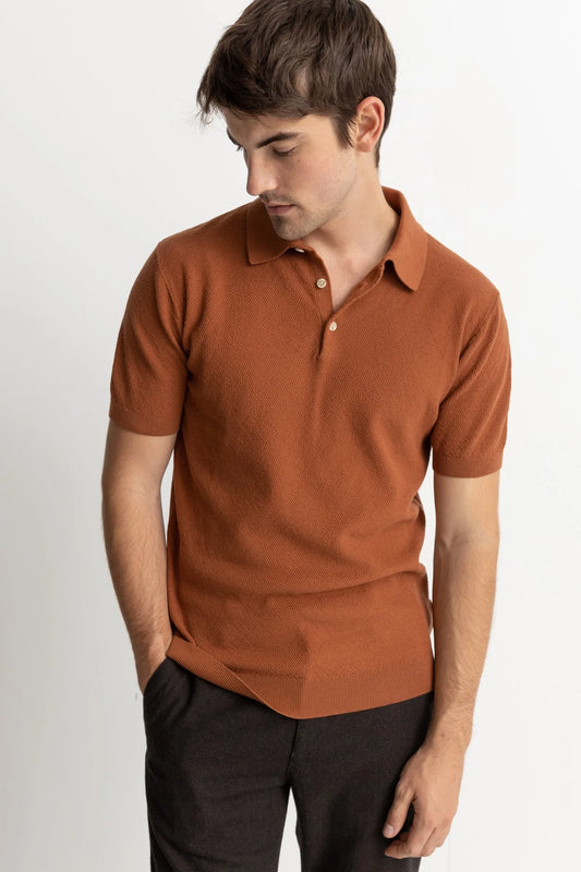 TEXTURED KNIT SS POLO