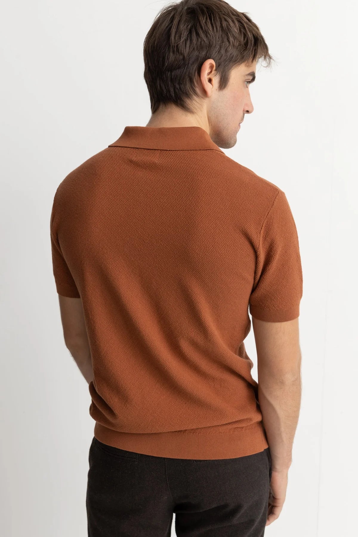 TEXTURED KNIT SS POLO
