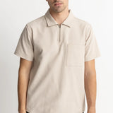 TEXTURED QUARTER ZIP SS SHIRT