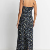 FLEUR FLORAL GATHERED MAXI DRESS