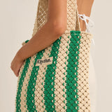 DINERO STRIPE CROCHET TOTE BAG