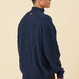DIAMOND CABLE MOCK NECK KNIT