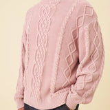 CABLE KNIT ACID WASH KNIT