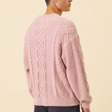 CABLE KNIT ACID WASH KNIT