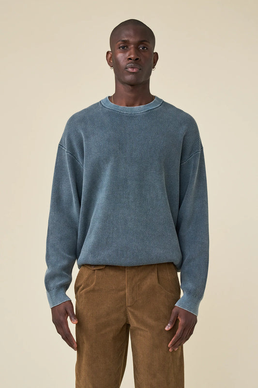 ACID WASHED CREWNECK SWEATER