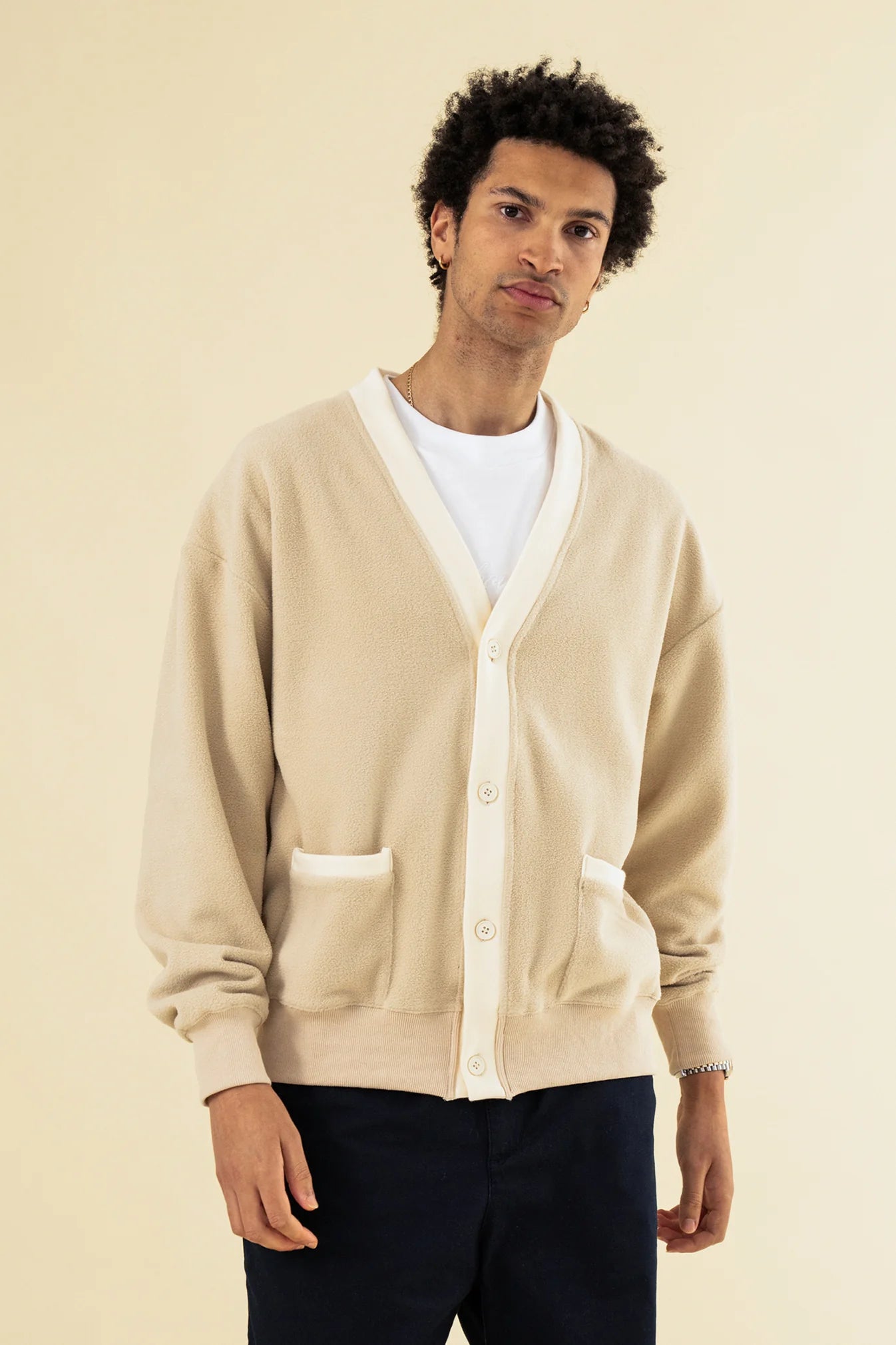 HARVARD REVERSE FLEECE CARDIGAN