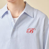 HALF BUTTON SCRIPT OXFORD SHIRT
