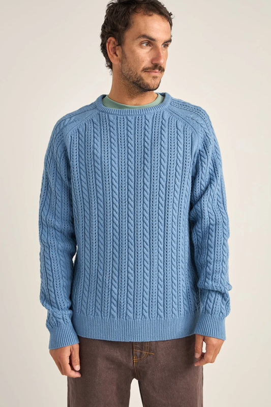 DOHENY POINTELLE CREW KNIT SWEATER