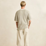 HI LO KNIT BUTTON UP