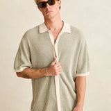 HI LO KNIT BUTTON UP