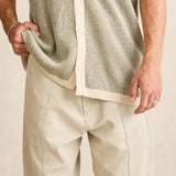 HI LO KNIT BUTTON UP