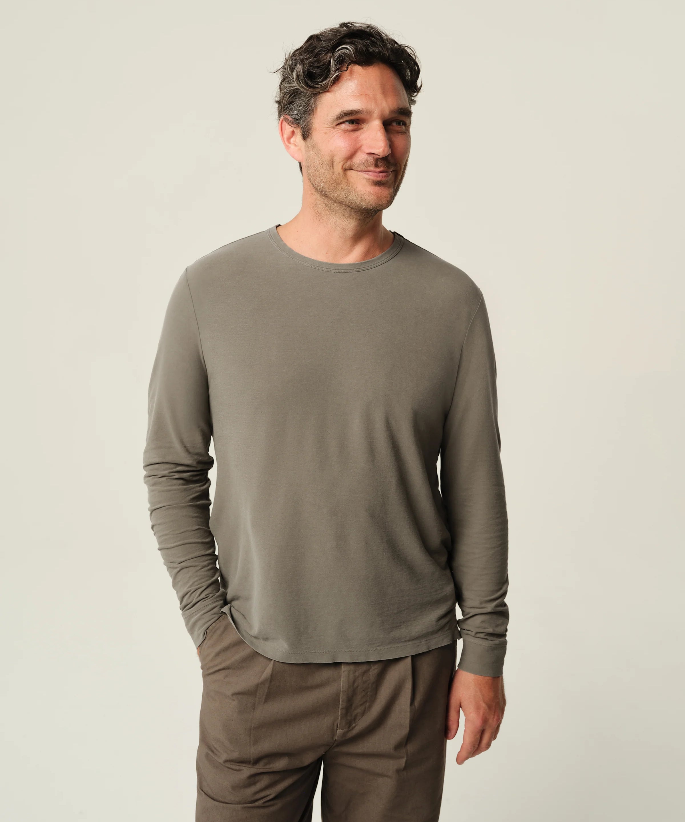 LONG SLEEVE CREPE TEE