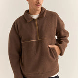 CONTRAST QUARTER ZIP PULLOVER