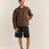 CONTRAST QUARTER ZIP PULLOVER