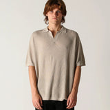 OPEN COLLAR KNIT POLO