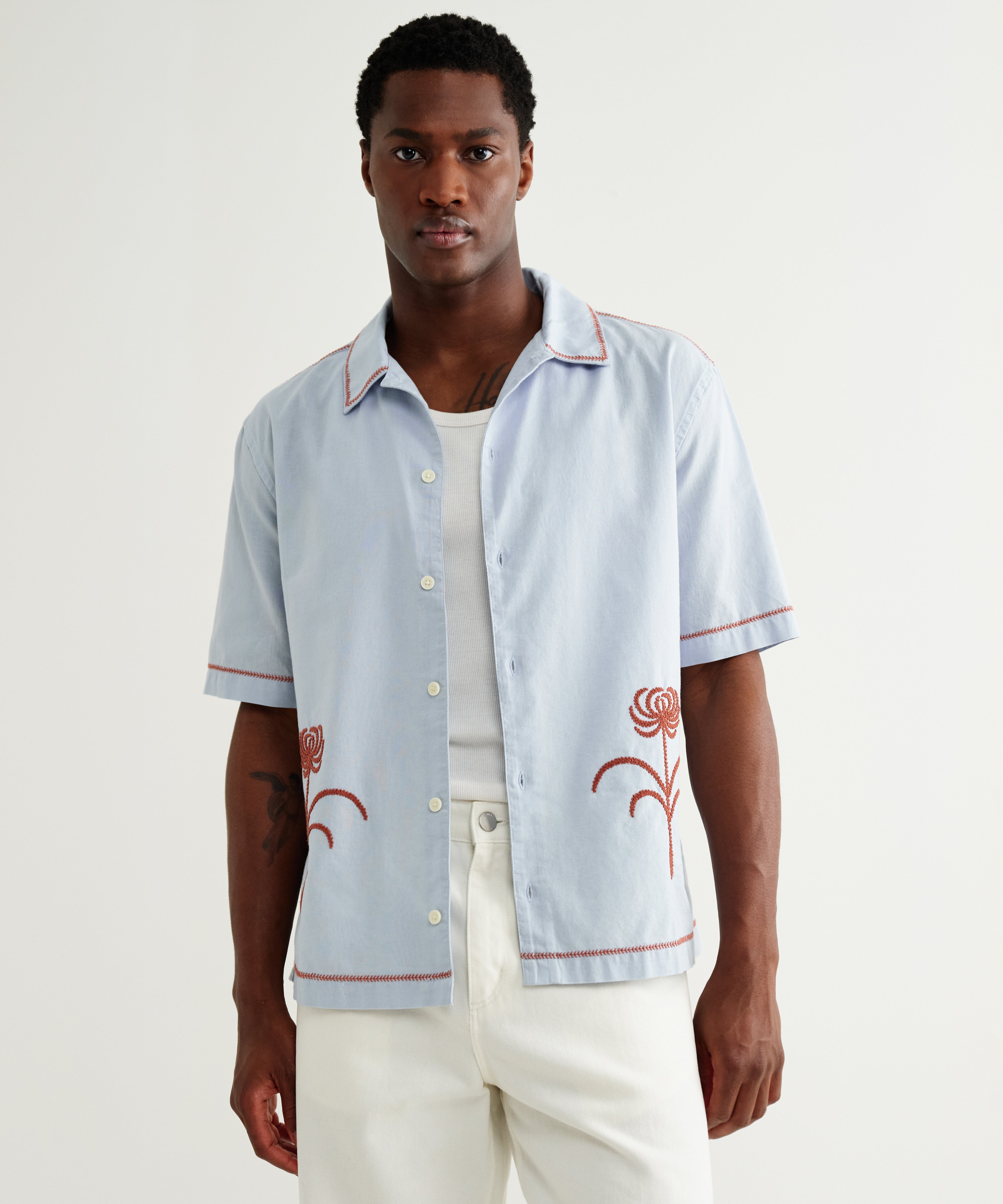 KEATS SS SHIRT DAHLIA EMBROIDERY