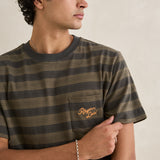 VINTAGE JACQUARD STRIPE SS T-SHIRT