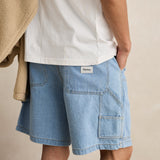 DOUBLE KNEE DENIM SHORT